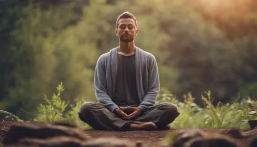 A person meditating peacefully in nature, Enhance