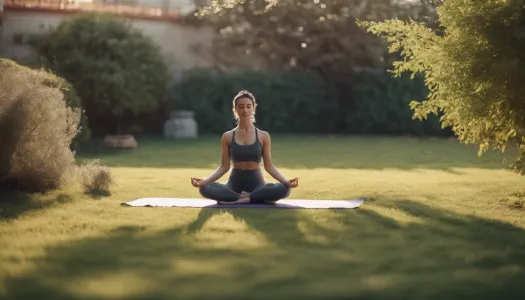 A tranquil scene of a person practicing yoga in a serene outdoor setting, Enhance