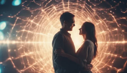 A glowing energy field surrounding a couple, Enhance