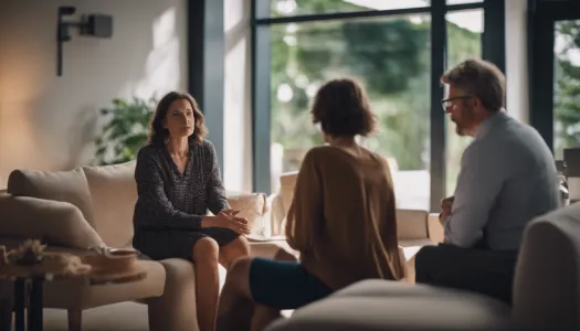 A therapist guiding a couple through a session, Enhance