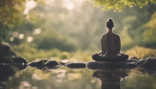 A tranquil setting for mindfulness meditation with nature, Enhance