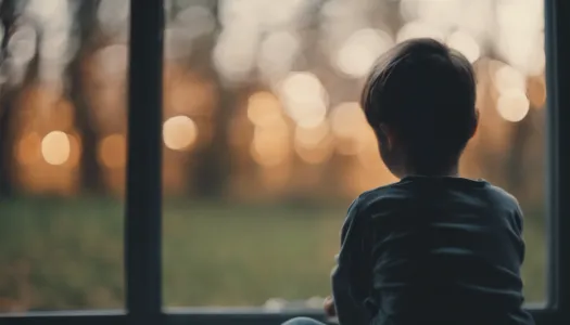 A person reflecting on their childhood experiences in a calm setting, Photographic