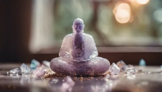 A peaceful meditation session with crystals, Photographic